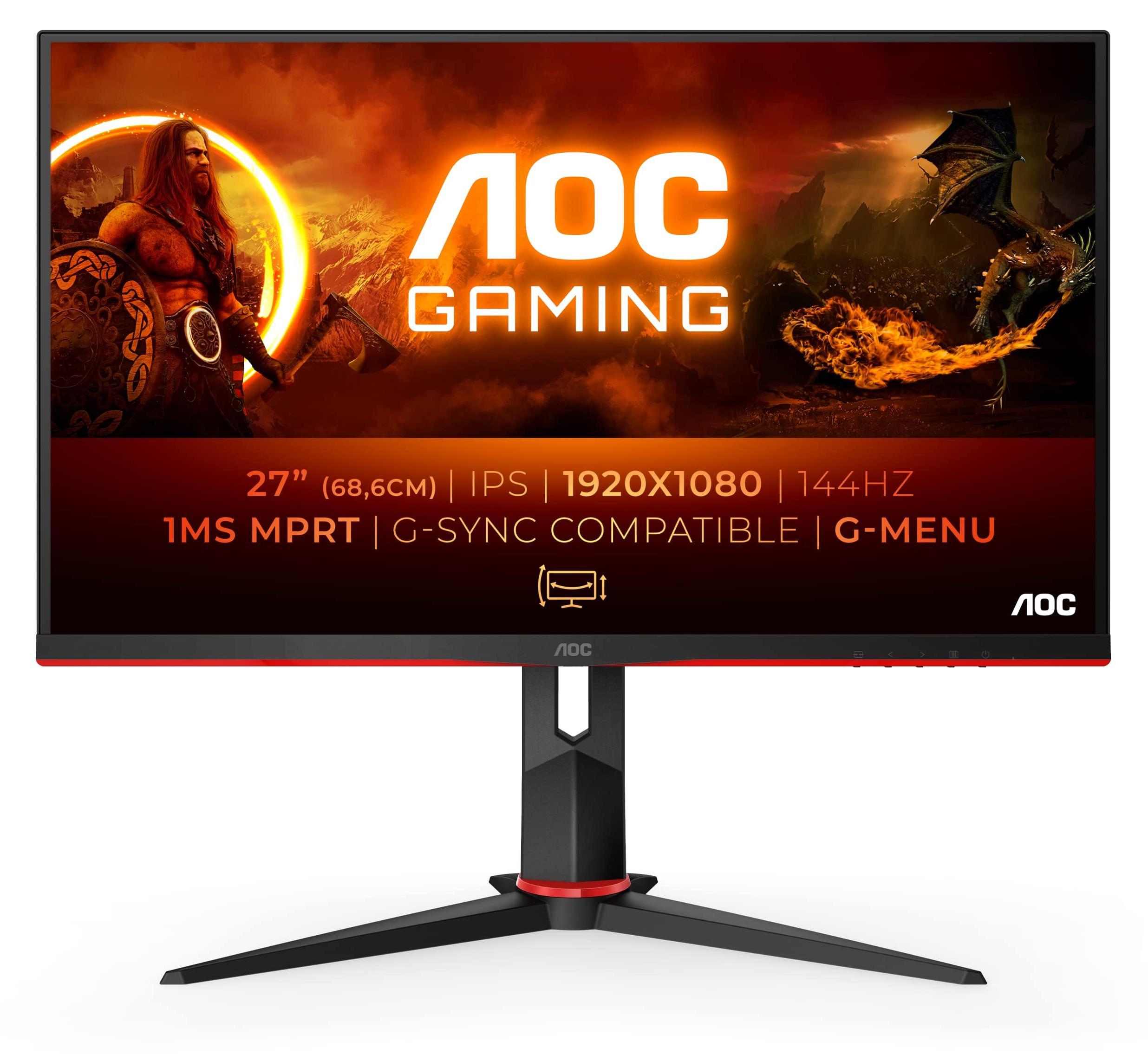 AOC G2 27G2/BK, 68,6 cm (27"), 1920 x 1080 px, Full HD, LED, 4 ms, Čierna, Červená