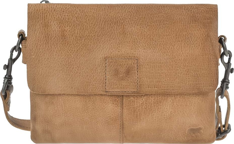 Umhängetasche Leder 25x17cm mit 2 Fächern 