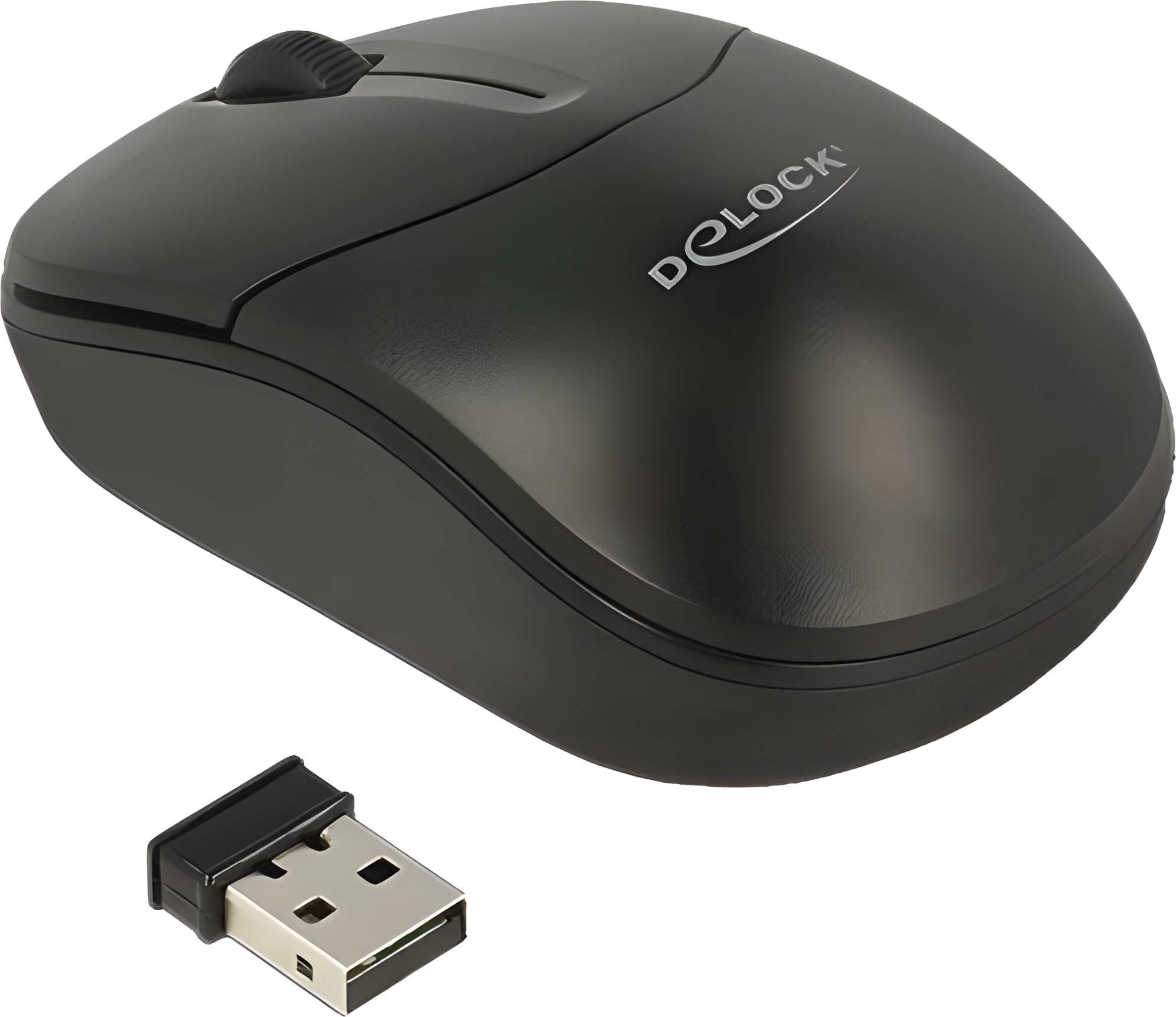 DELOCK Maus optische 3-Tasten Mini Maus 2,4 GHz schwa 12494