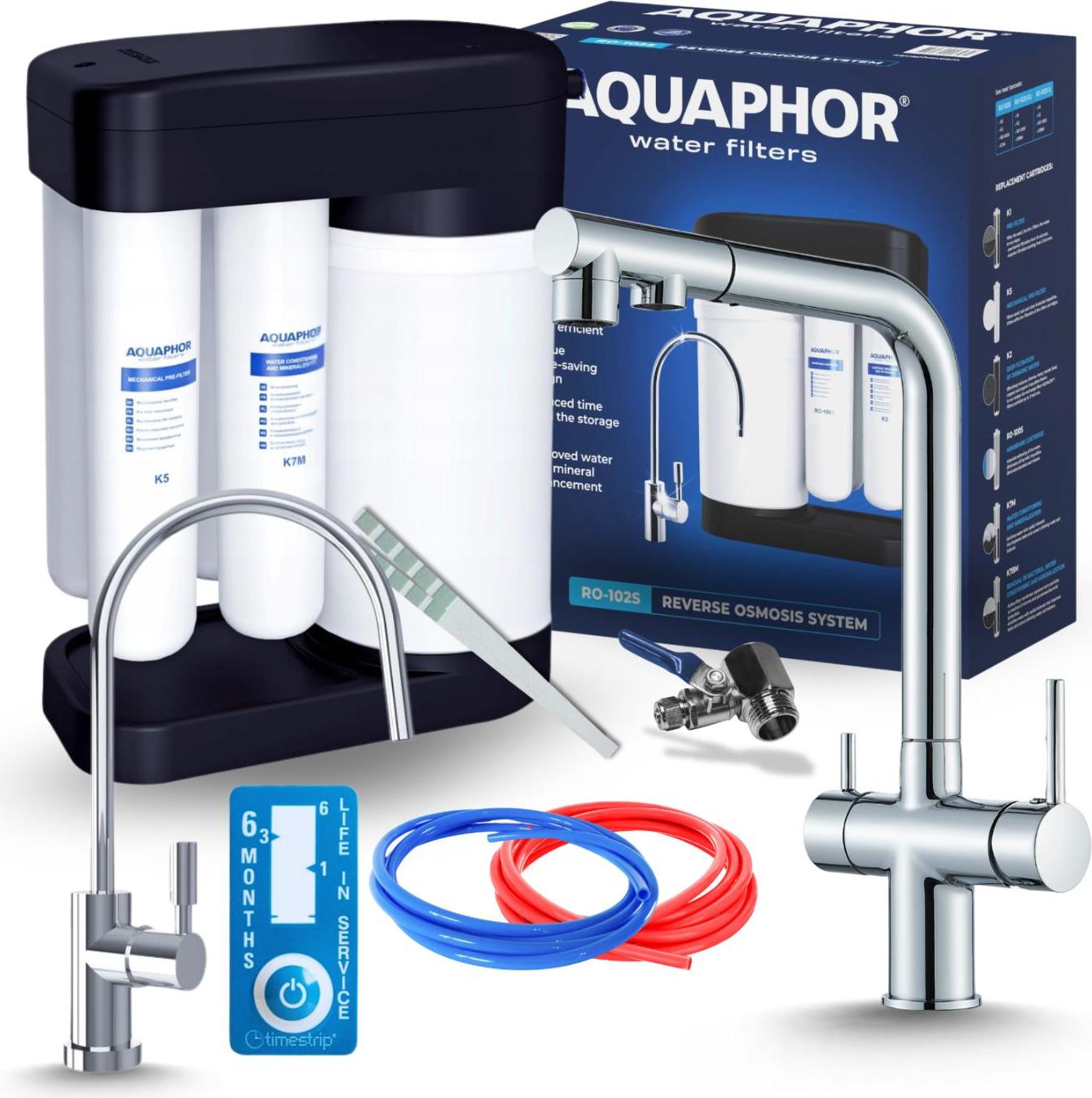 Wasserfilter Ro 3-Wege Kuechenarmatur Chrom Ausziehbar Image