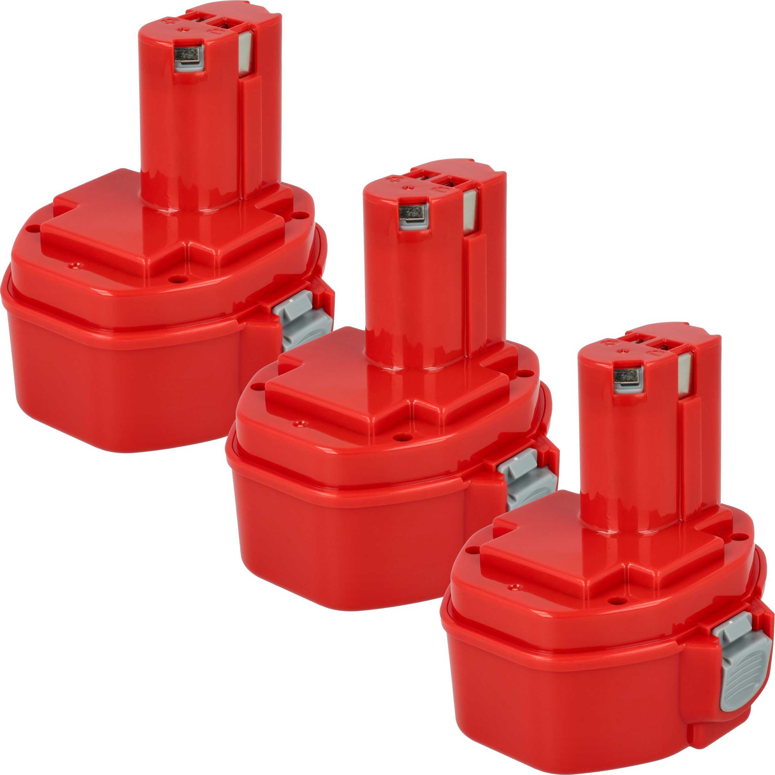 vhbw 3x Akku kompatibel mit Makita ML143 Flashlight, UB140D, ML140 Flashlight, ML142 Flashlight, ML141 Flashlight Werkzeug (3000 mAh, NiMH, 14,4 V) 118261120-9