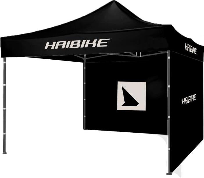 Zelt HAIBIKE inkl. 2 Seitenwände schwarz, 3x3m, mit Transporttasche