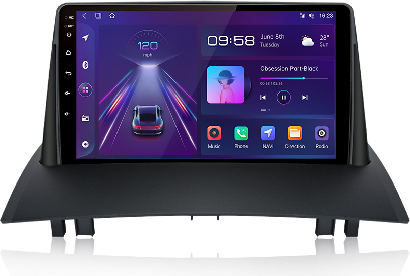 Awesafe Android13 1+32 carplay Autoradio 2DIN WIFI GPS Navi Für Renault Megane 2 2002-2009 GPS DAB BT JDW91.Megane029