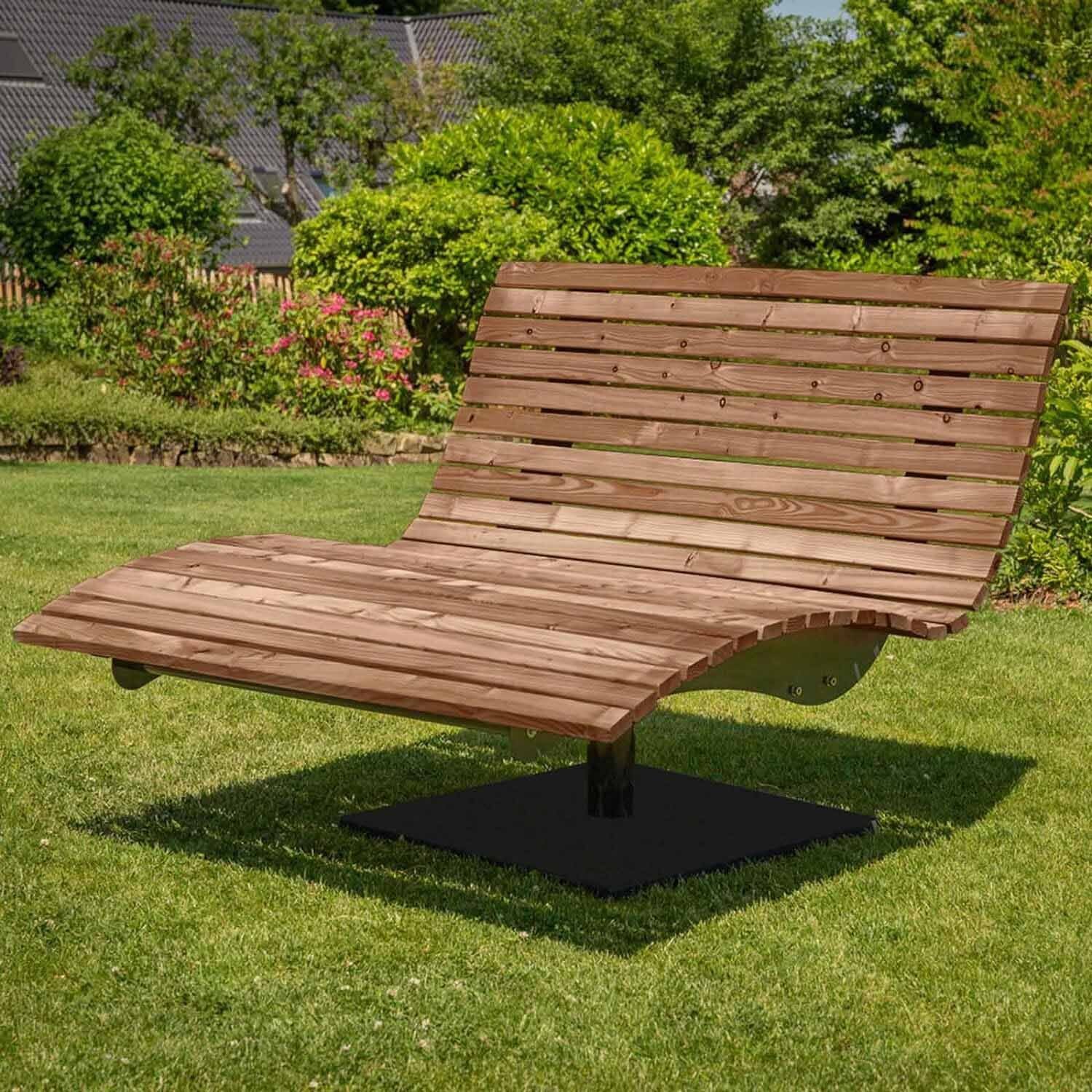 Waldsofa Swing mit Auflage und Kissen, Thermokiefer, Wellenliege