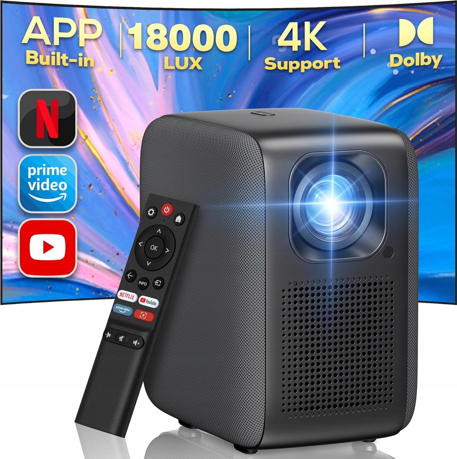 Projektor Izeeker Ipl610 Wifi Bluetooth 4K 18000 Lm, Netflix Youtube, Hdmi