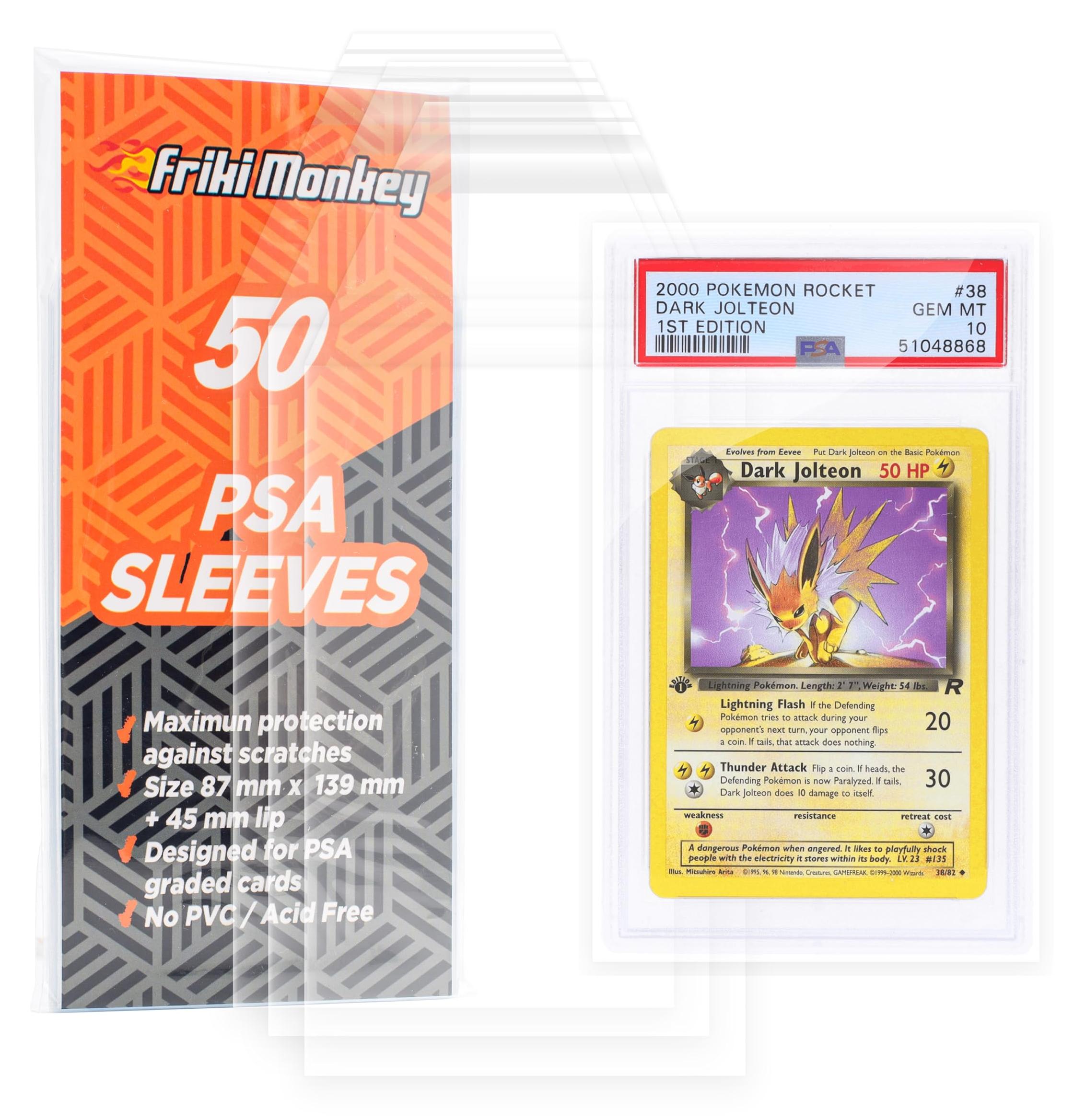 FRIKI MONKEY Kartenhüllen für PSA-Slab-Hüllen, Hüllen für bewertete Karten, PSA-Hüllen im Format 87 x 139 mm, Hüllen für bewertete Karten im Format A4 (PSA, CGC, PCA ...), Schutzhüllen für Slab-Hüllen, Hüllen im 50er-Pack