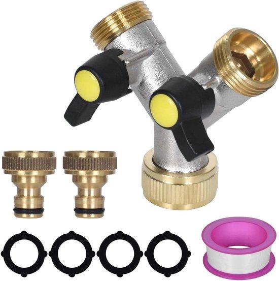 OEM Messing 2-Wege-Kraanadapter für Garten und Rasen mit Y-Slangverteiler 3/4 Zoll 2026