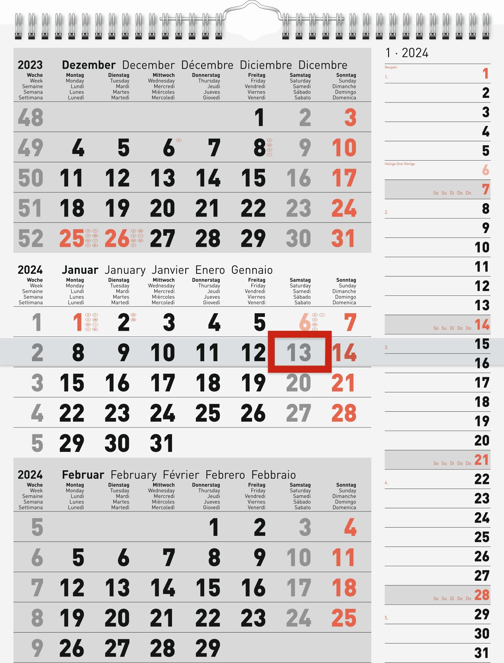 rido idé Wandkalender 3-Monatskalender Kombi | Kaufland.de