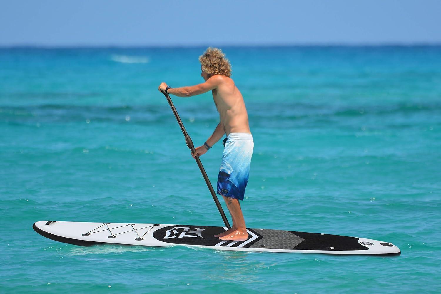 Markenlos Aufblasbares Stand Up Paddle Board mit Kajaksitz | Komplettset für Erwachsene und Kinder | 320x82x15cm | Perfekt für abenteuerliche Wassersportarten