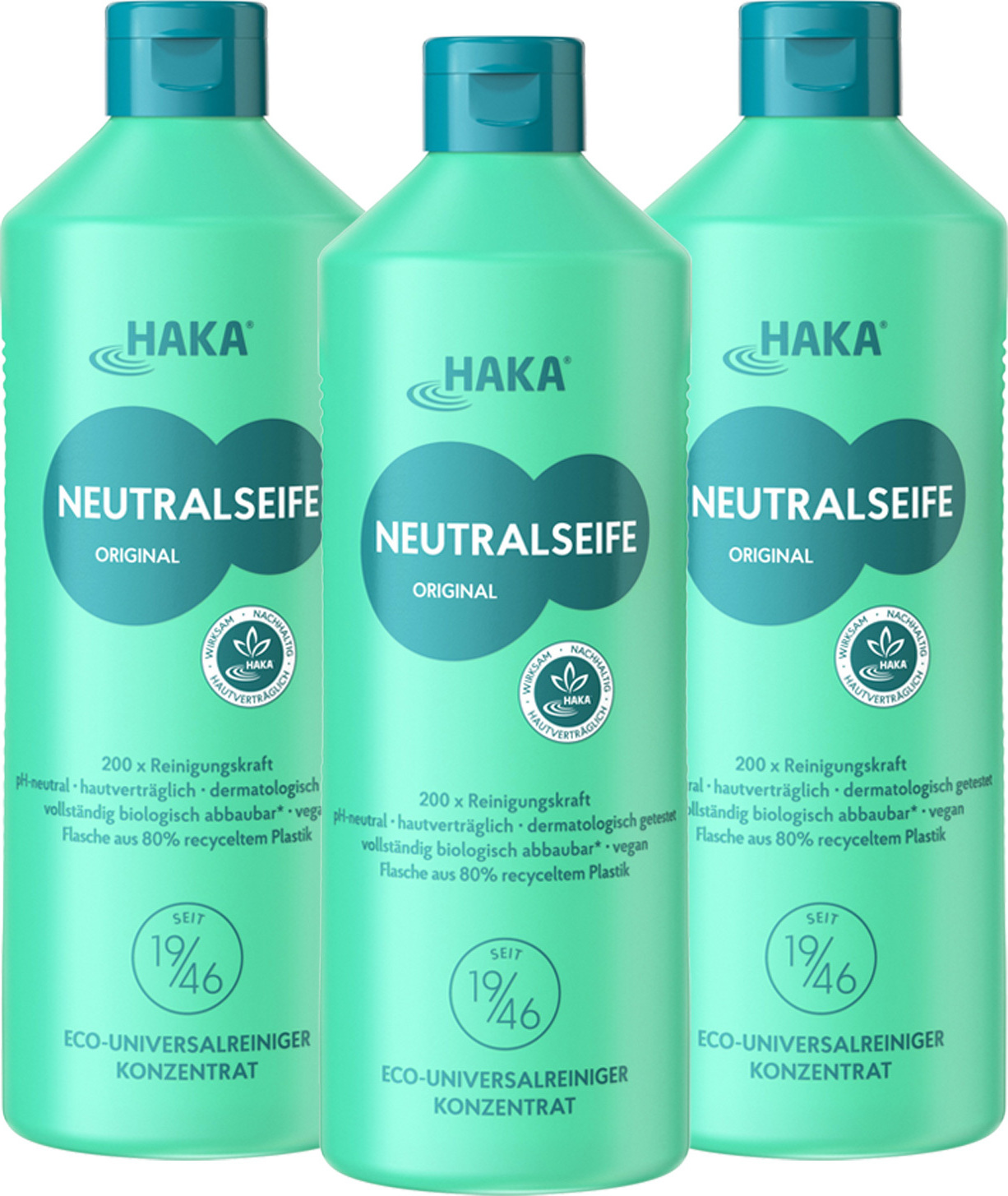 HAKA Kunz HAKA Neutralseife Original 3x1kg Universalreiniger für Haushalt, Garten & Auto 30916