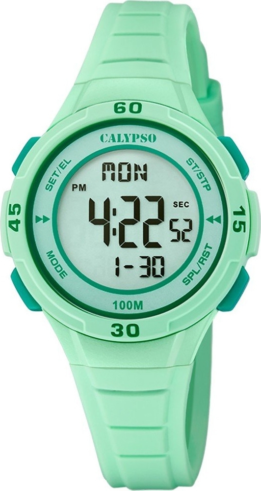 Mládežnícke digitálne hodinky Calypso fashion plastic wristwatch mint green UK5830/1