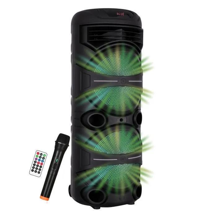 Reproduktor na karaoke - INOVALLEY - Osvetlený - 1000 W - Bluetooth V5.0 - Výdrž batérie 2 až 3 hodiny - Bezdrôtový mikrofón v balení