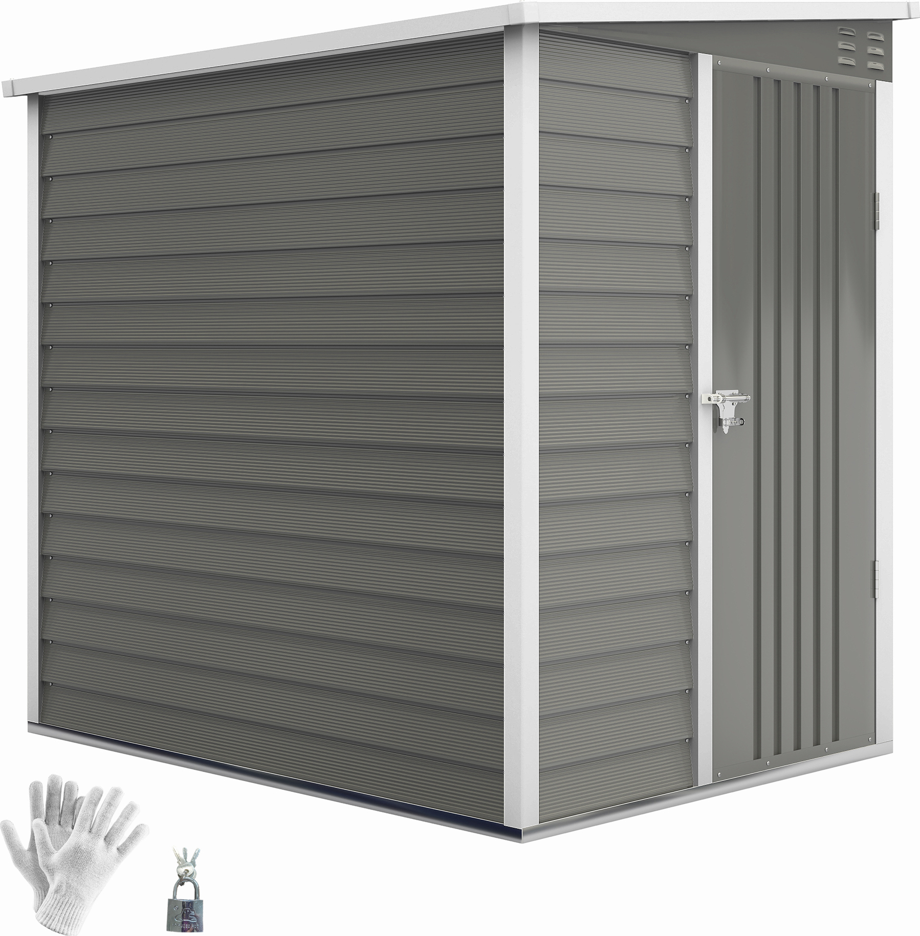 Outsunny kovový prístrešok 2,3m² 142x184x181cm prístrešok na náradie so základmi