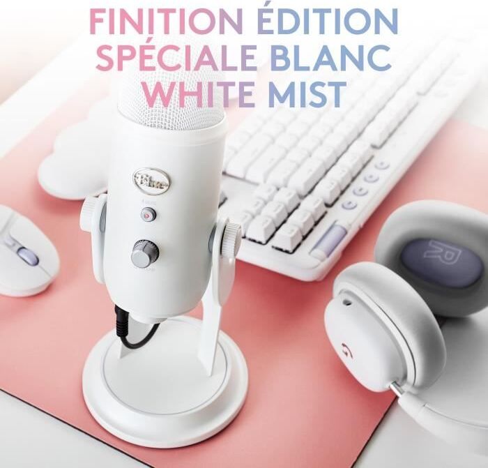 Mikrofon, Logitech G Blue Yeti, USB, Weiß, Kabelgebunden, Gaming Mikrofon BLU5099206106239