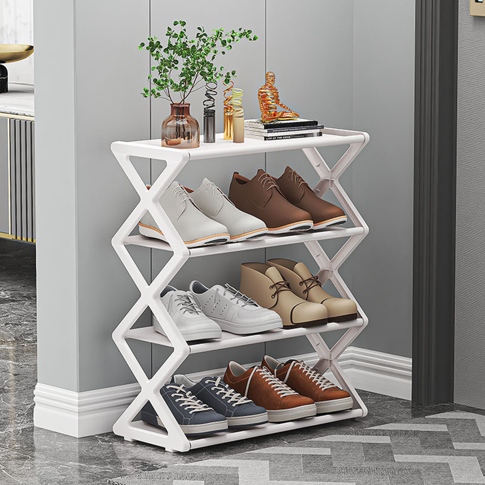 20 Scatole Per Scarpe Impilabili Bianche, Organizer Compatto 31x20x11 Cm, Perfetto Per Appartamenti, Guardaroba E Negozi