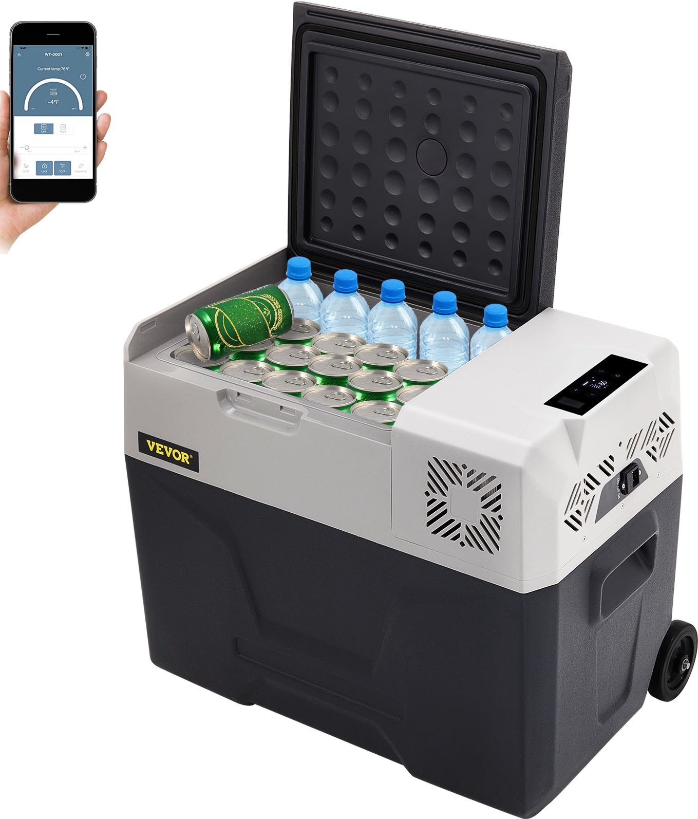 Topdeal Kühlboxen Autokühlschrank Kompressorkühlbox Edelstahl Urlaub Isolierbox Mini Kühlschrank Kühlbox Auto und Steckdose
