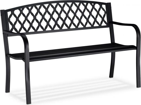 B2X Metall-Gartenbank mit Flechtmuster