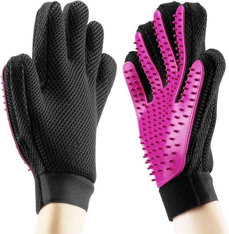 Gadgetpoint Fellpflegehandschuh - Fellpflege - Hund - Katze - Haustiere - Linke Hand - Rosa
