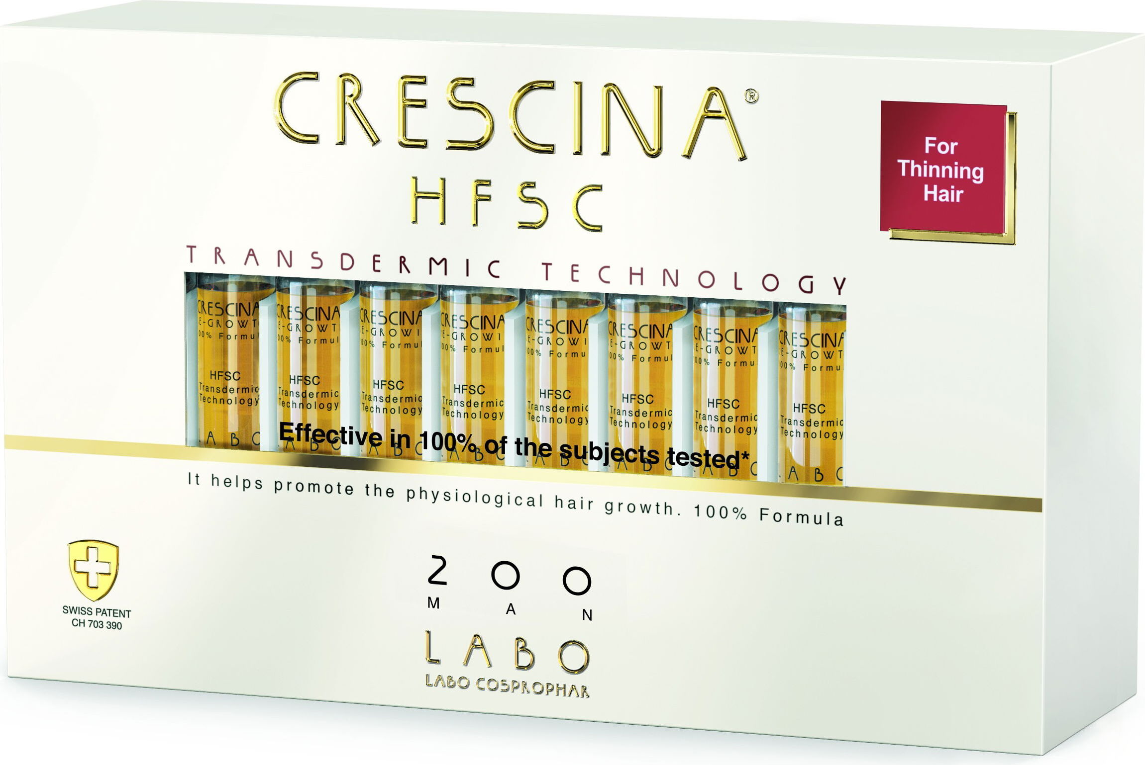 CRESCINA Transdermische Behandlung zur Unterstützung des Haarwuchses bei Männern (Grad 200) 20 × 3,5 ml