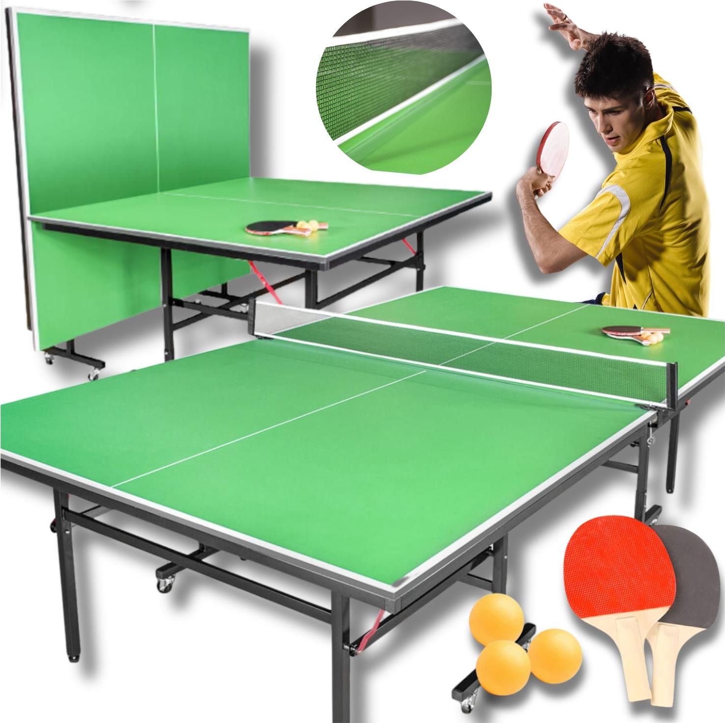 Grüne Tischtennis-Pingpong-Tischnetz-Schlägerbälle