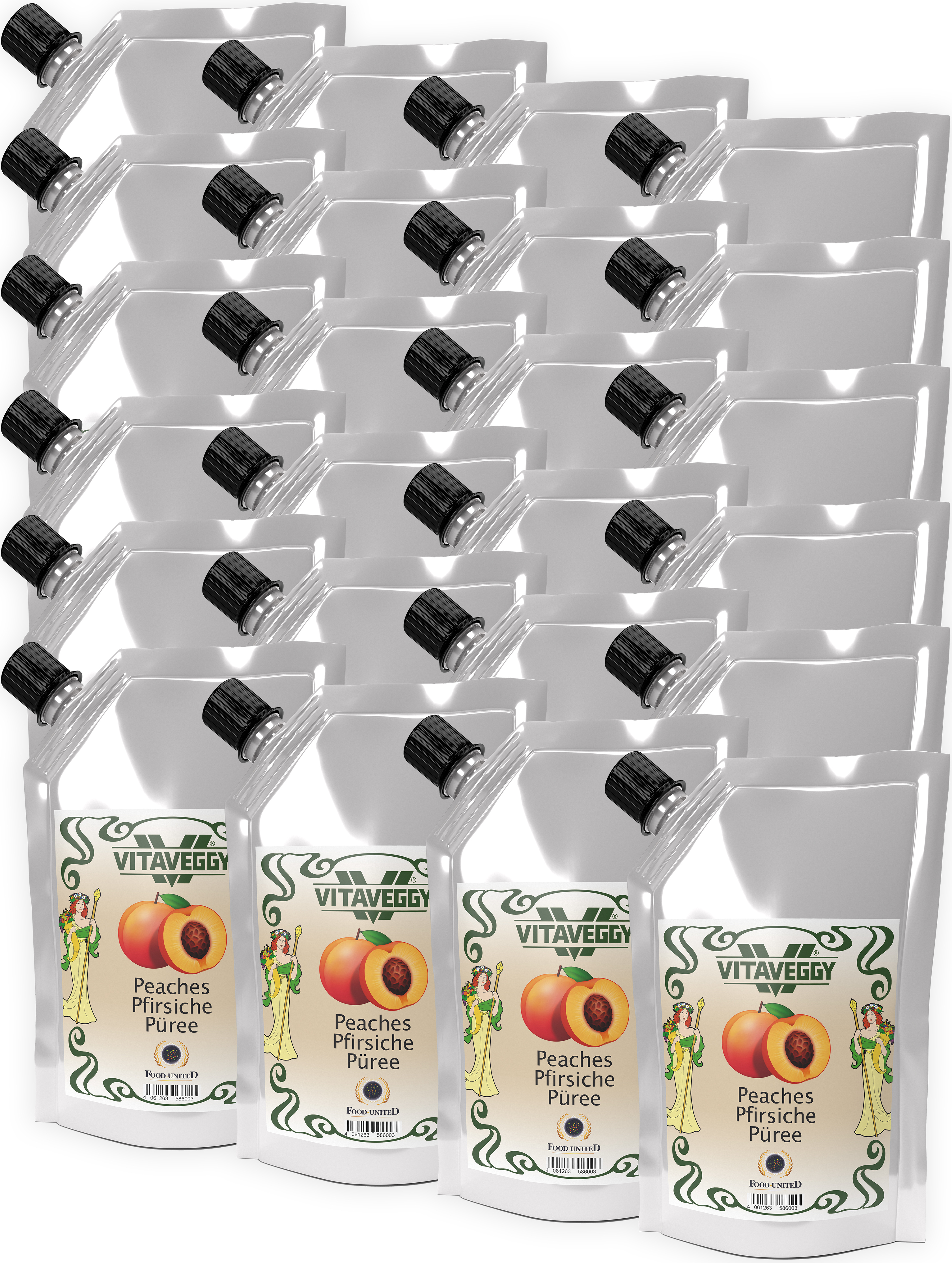 S.Mile GmbH VITAVEGGY Früchte-Püree LIMETTEN 24x1kg ohne Aroma- Farb- & Konservierungsmittel von Food-United, Limettenpüree für Obstbrei & Obsmus oder als Limettensaftkonzentrat Limette-Minz-Tee oder für Saft Cocktails Limetten-Smoothies Sorbets Kuchen Tarten,