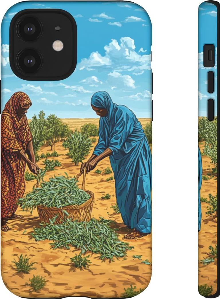 WOYC Erntehelferinnen in Wüstenlandschaft – Hülle Kompatibel mit iPhone 12 Tgh-mt-ip12-13381