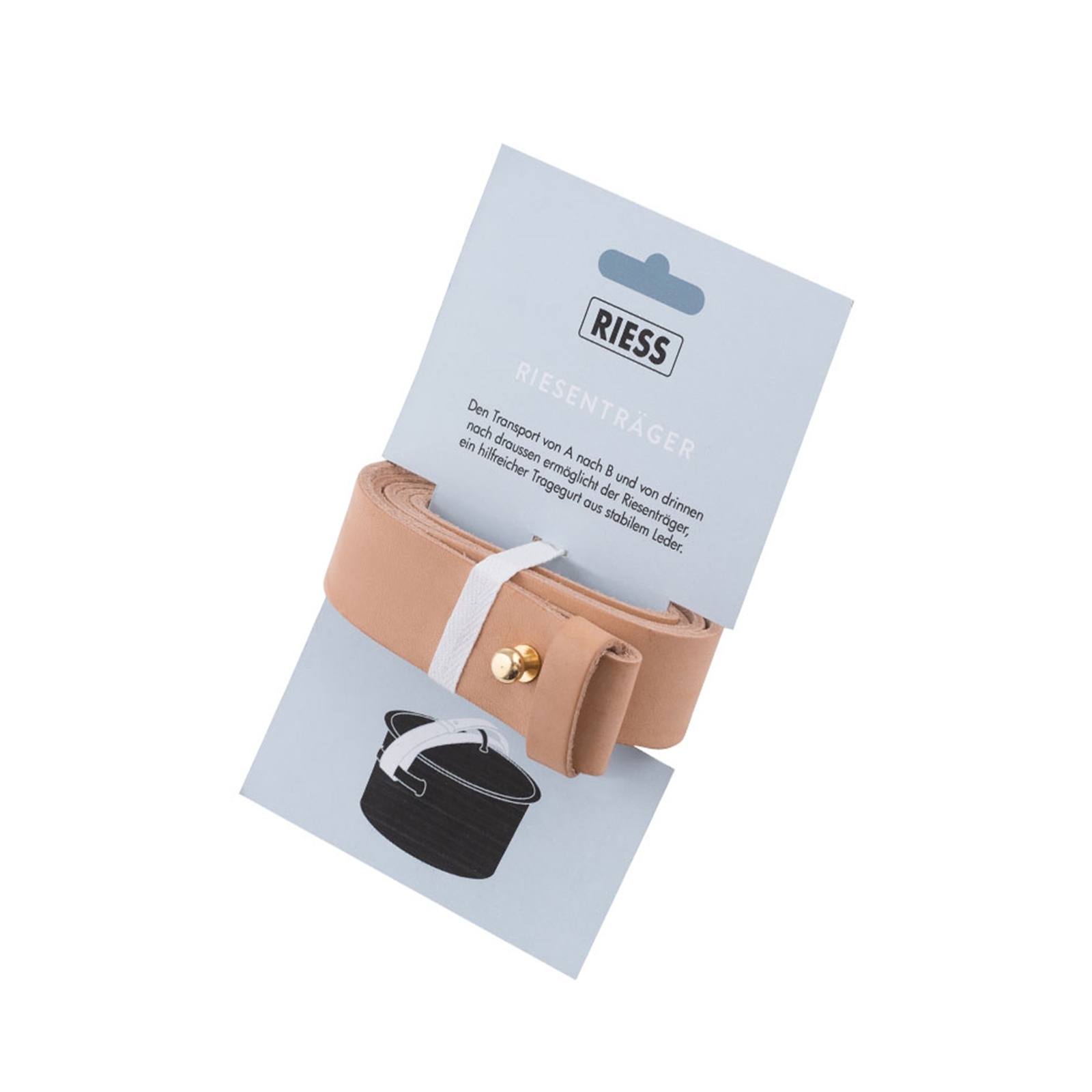 Riess Riesenträger Tragegurt für Töpfe der Serie Riesen&Zwerge 115x3,4cm Leder 4954-000