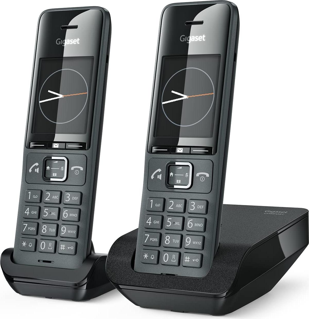 Gigaset COMFORT 520 Duo Schnurlostelefon Schwarz Titanium mit Telefonbuch 200 Kontakte