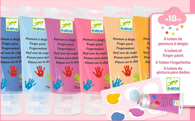 Djeco-Farben: 6 Tuben Fingerfarbe