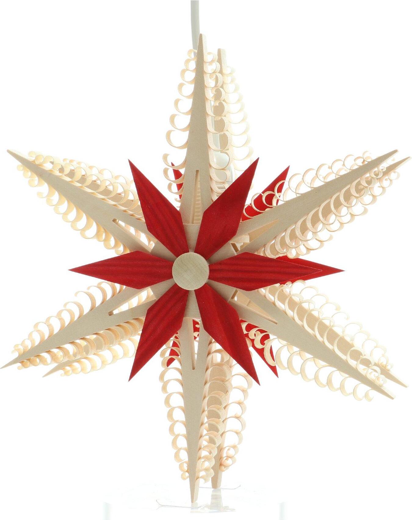 Herstellung von Baum- & Fensterschmuck Martina Rudolph Fensterschmuck Spanstern BxHxT=24x24x8cm NEU 207/rot