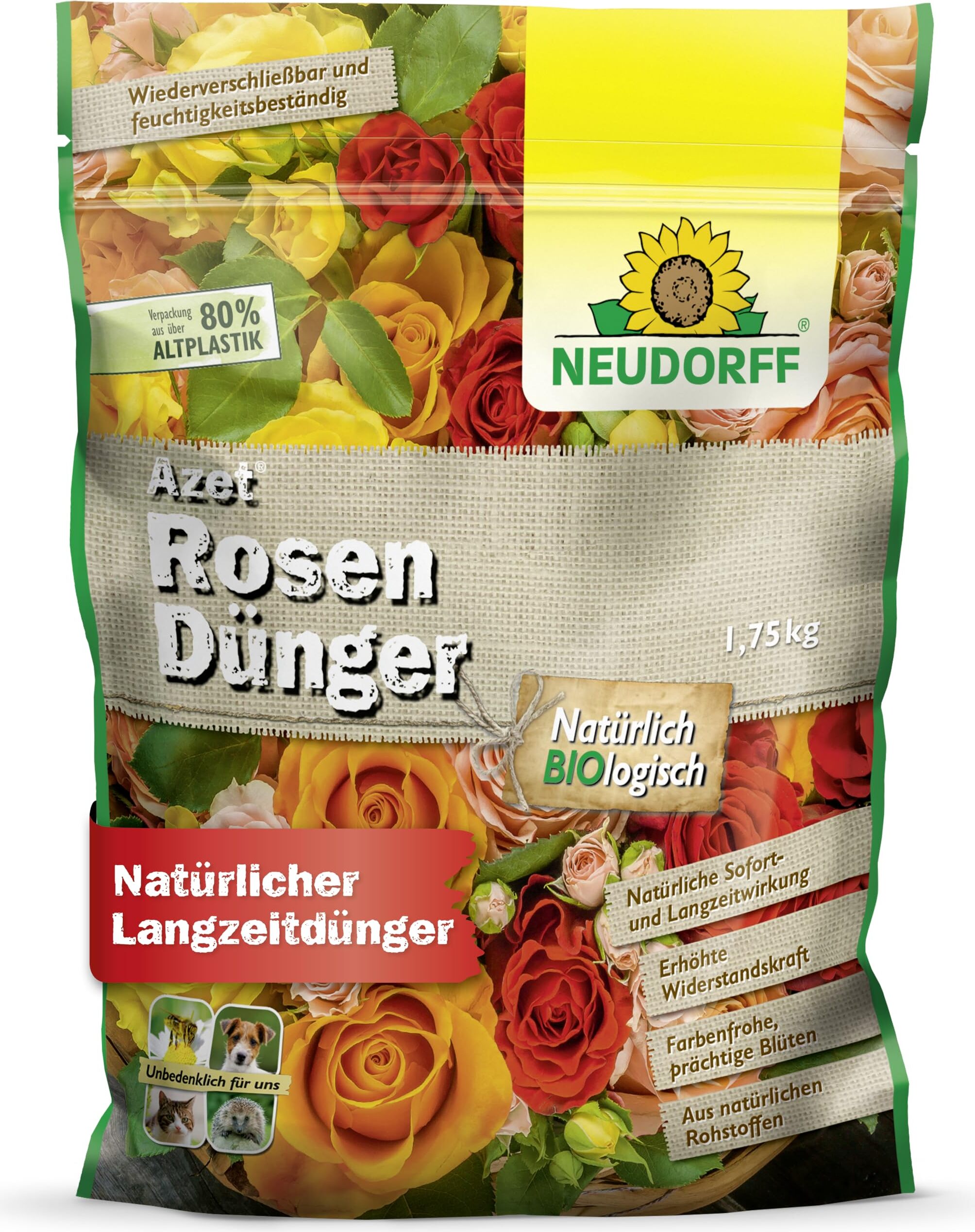 Neudorff - Azet RosenDünger 1,75 kg mit 100 Tagen Langzeitwirkung 1076