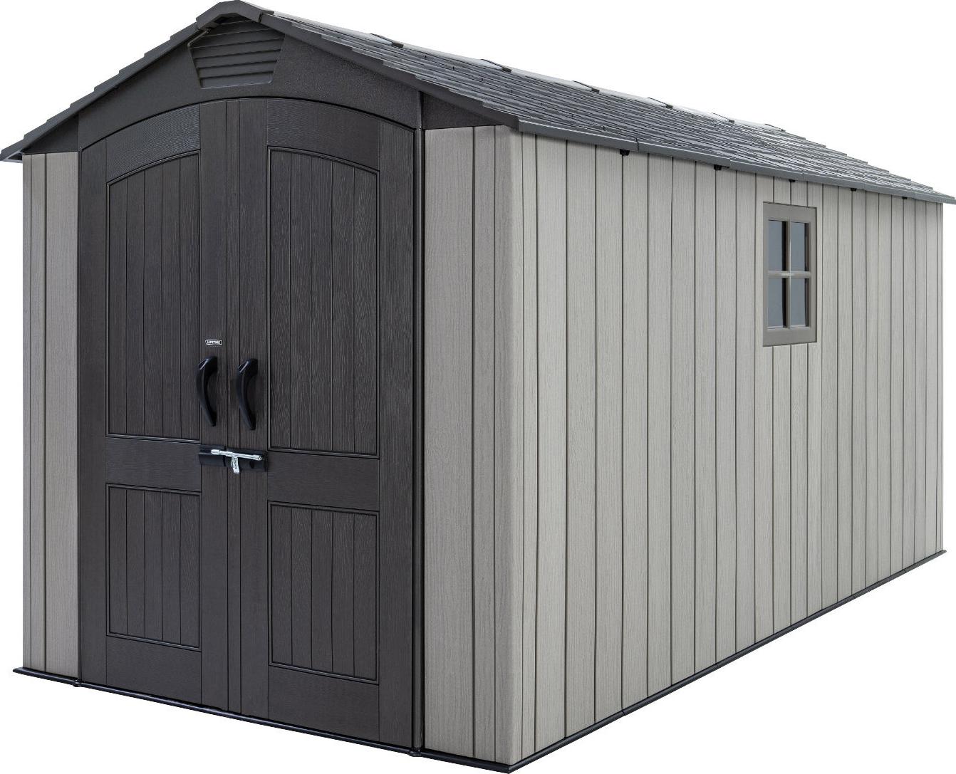 Plastový prístrešok Utah s podlahou Grey 4x2 m