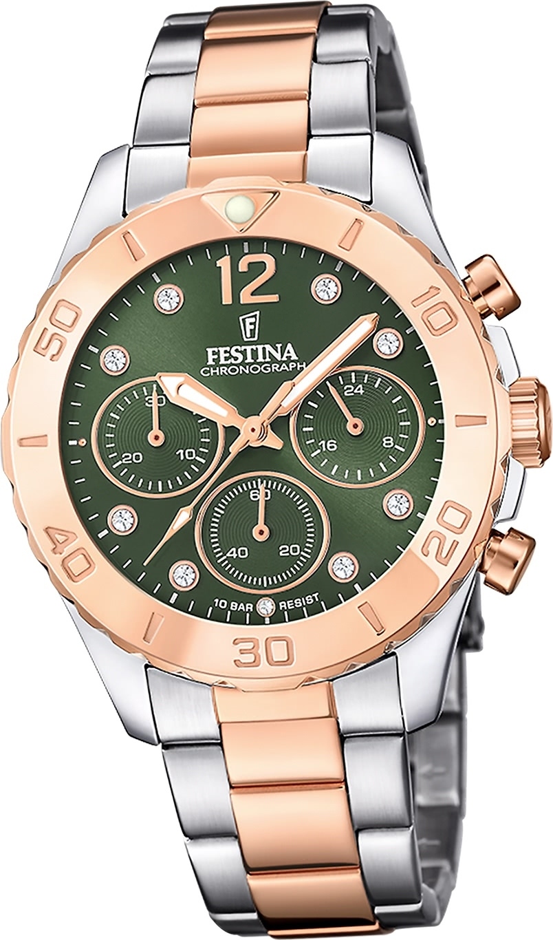 Dámske hodinky Festina z nehrdzavejúcej ocele strieborno-zlaté Festina Boyfriend náramkové hodinky D2UF20605/2