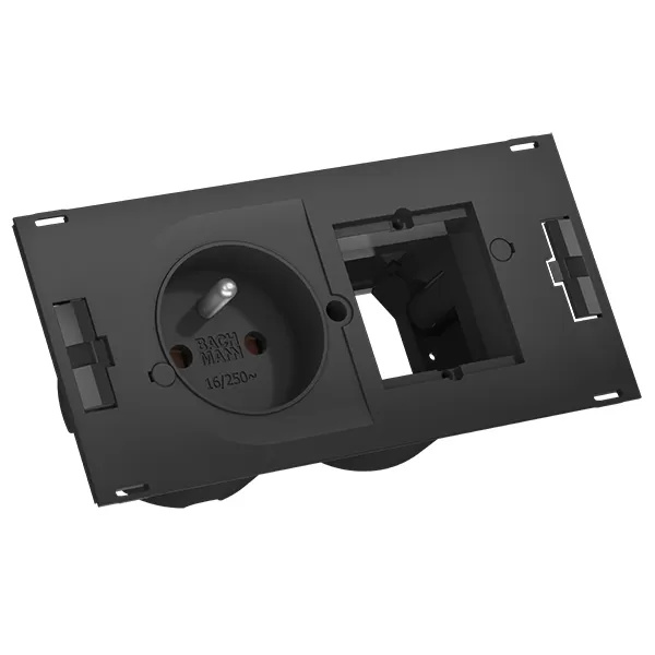 BACHMANN DUE 1xUTE 1xCM, incl. Anschlukabel GST18, schwarz, 0,2 m 929.032