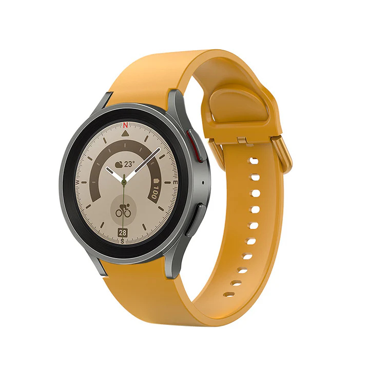 20 mm silikónový remienok SYSTEM-S pre inteligentné hodinky Samsung Galaxy Watch 5 4 v žltej farbe