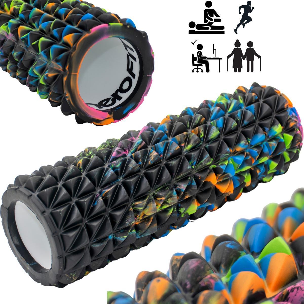 Faszienroller ENERO FIT – 10×30 cm, Camouflage, kompakt, hart, EVA/PP, bis 100 kg, Noppen-Anti-Rutsch