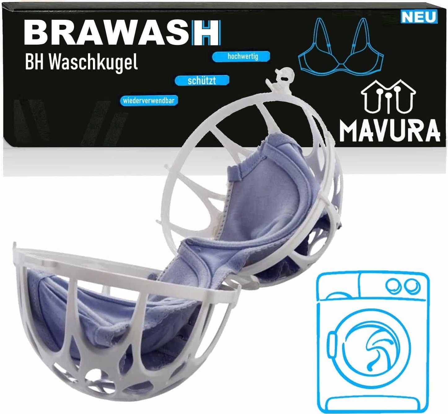 MAVURA BRAWASH BH Waschkugel Wäschekugel Kugel Set Dessous Bustier Schoner Schutz Ball A093