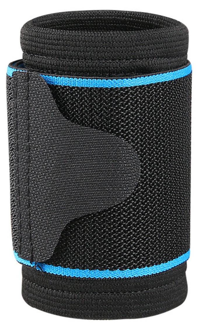INF 2er-Pack Kompressions-Handgelenkbänder Klett Poly-Elasthan 30cm Sport Blau 419950
