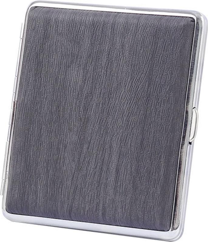 INF Kunstleder Zigarettenetui in Holzoptik - Für 20 Zigaretten, Alltag Grau 410370