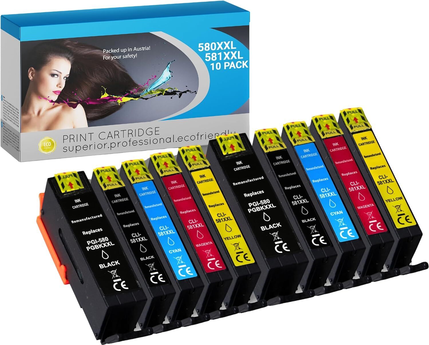 IPA Printservice Druckerpatronen (10er Pack) – Canon Pixma TS6350, 580 581 1x Druckerpatronen (10er Pack)