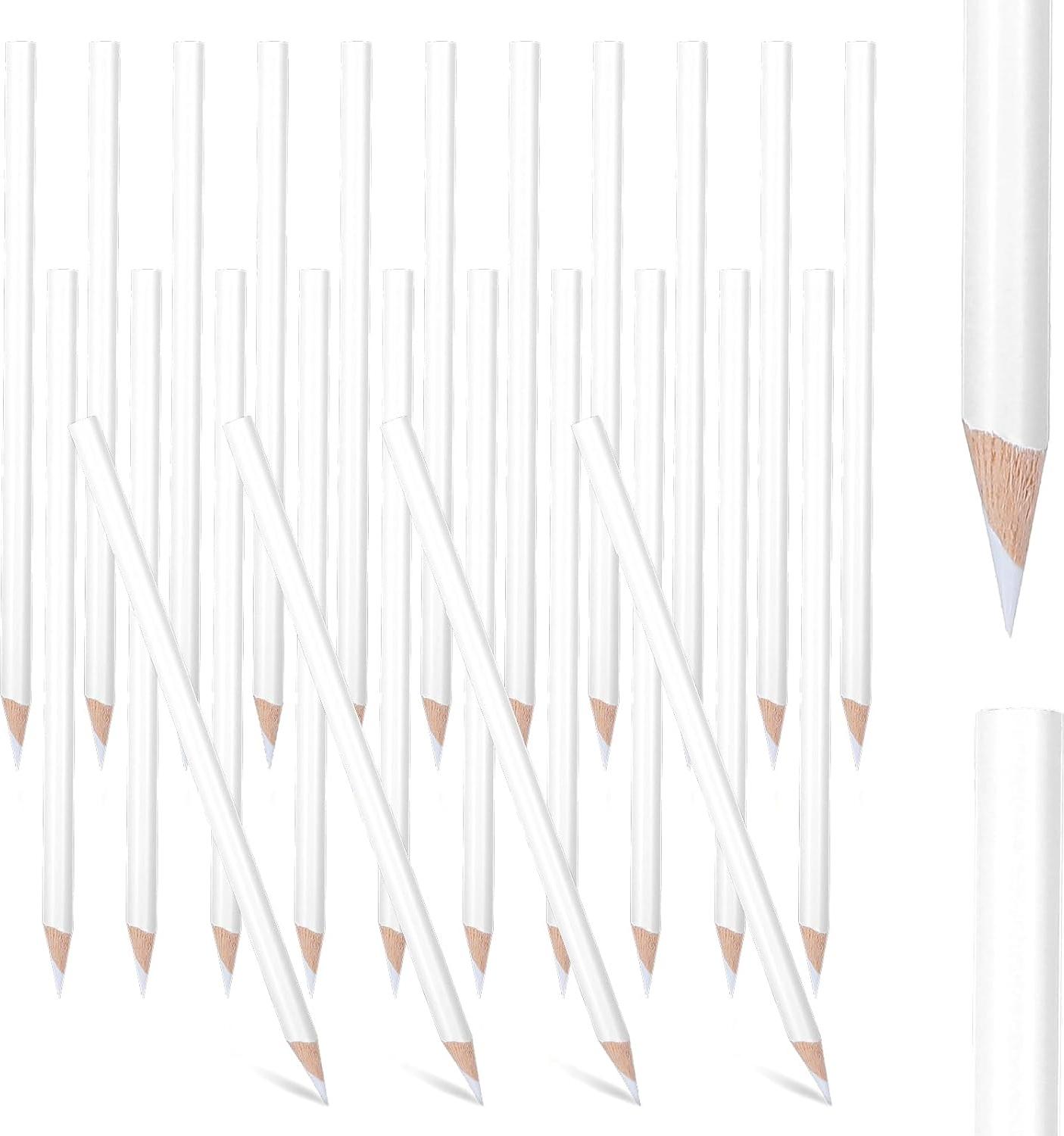 Zimtky 24 Stück Schneiderkreide Schneiderkreidestift Nähkreide Weiß Stoffkreide Nähzubehör Nähen Bleistift für Schneiderei Notizen Nähen Basteln Z250728QHL047