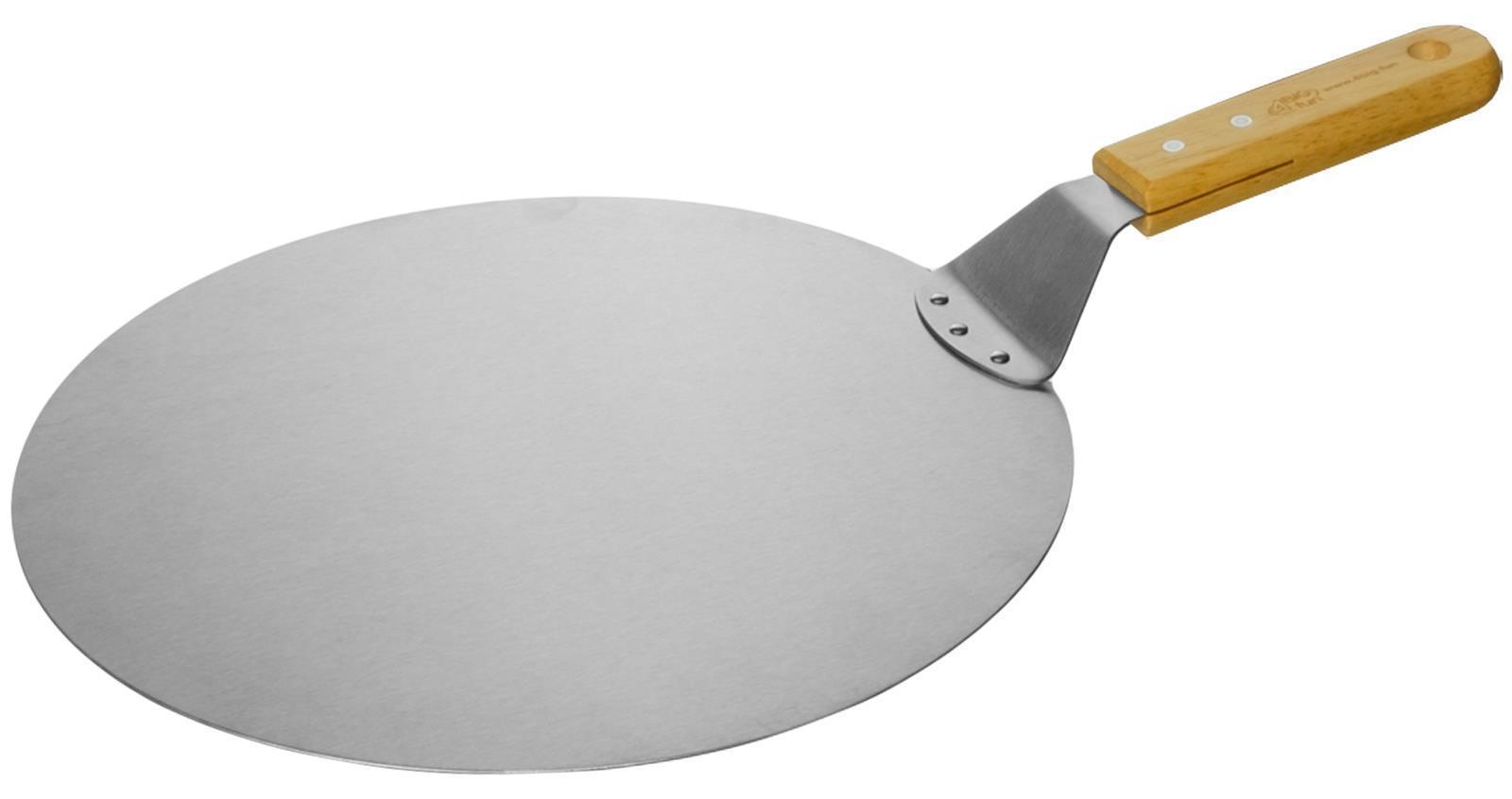 4BIG.fun Pizzaschaufel 30,5 cm Pizzaheber Holzgriff Edelstahl Brotschaufel Pizzaschieber