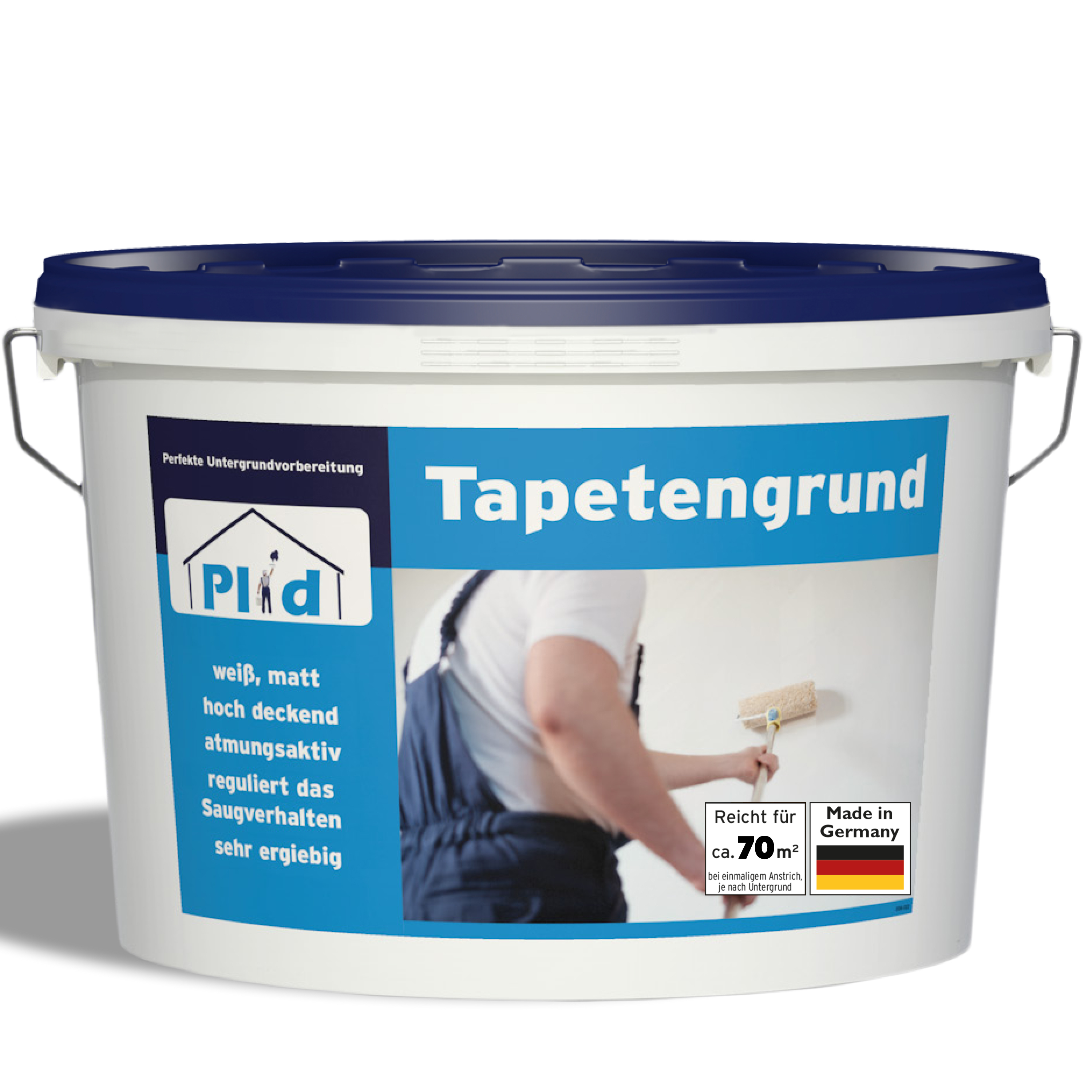 Plid® Tapetengrund 10L Weiß matt- ideale Untergrundvorbereitung vor dem Tapezieren - Haftgrund Voranstrich zum Schaffung eines farblich einheitlichen