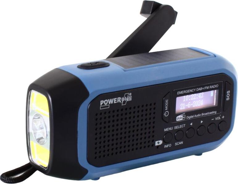 DAB+/FM Radio Solar Dynamo Taschenlampe Powerbank Alarm POWERplus Hyena