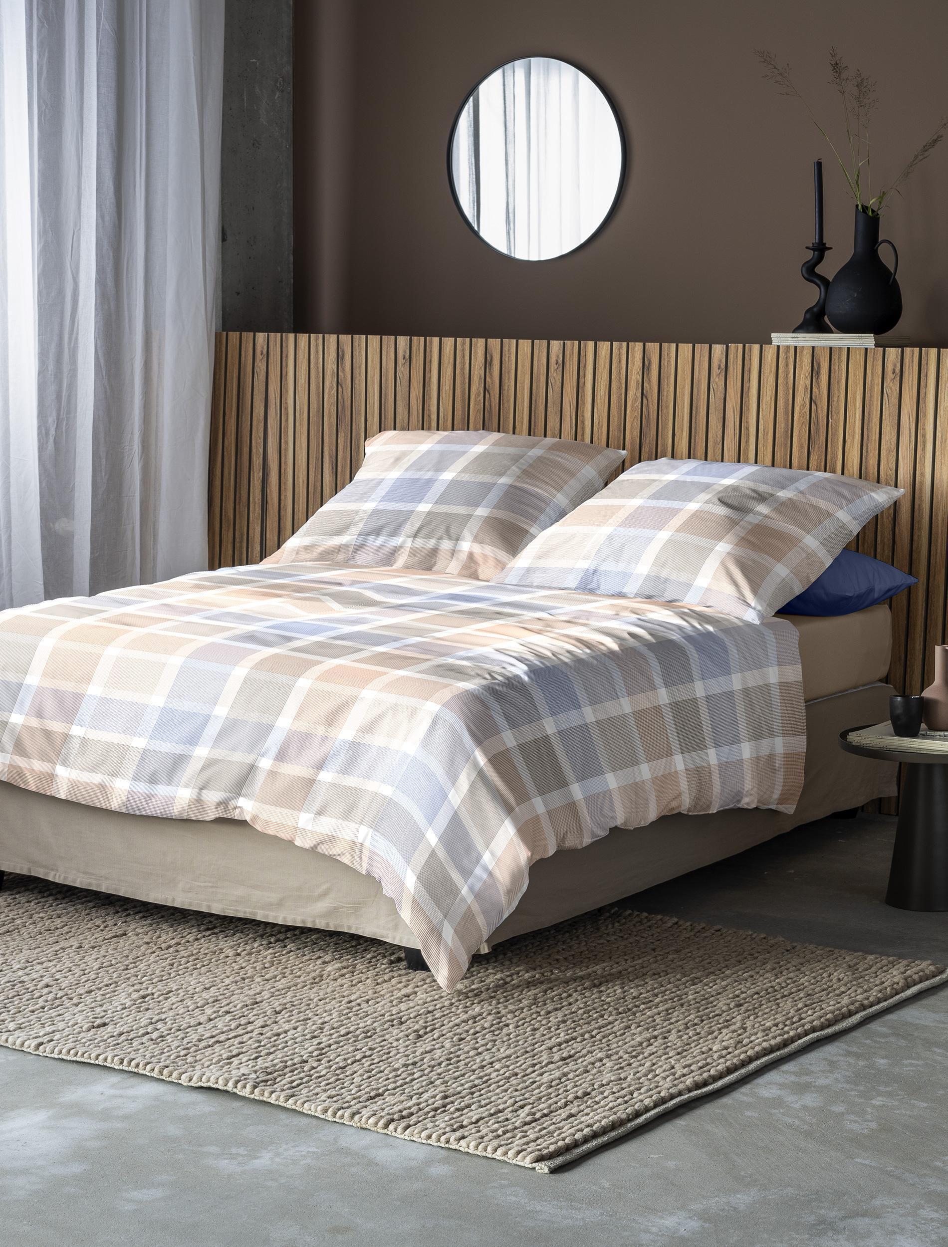 Irisette Mako-Satin Bettwäsche-Garnitur Sky 8524 Farbe blau Größe 155x200+80x80cm