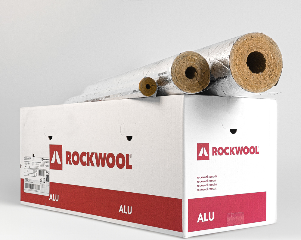 Rockwool RS800 alukaschiert in versch. Größen, Inhalt:Kartonware, Durchmesser Ø Innen [mm]:114, Dämmstärke in [mm]:50 K.A.