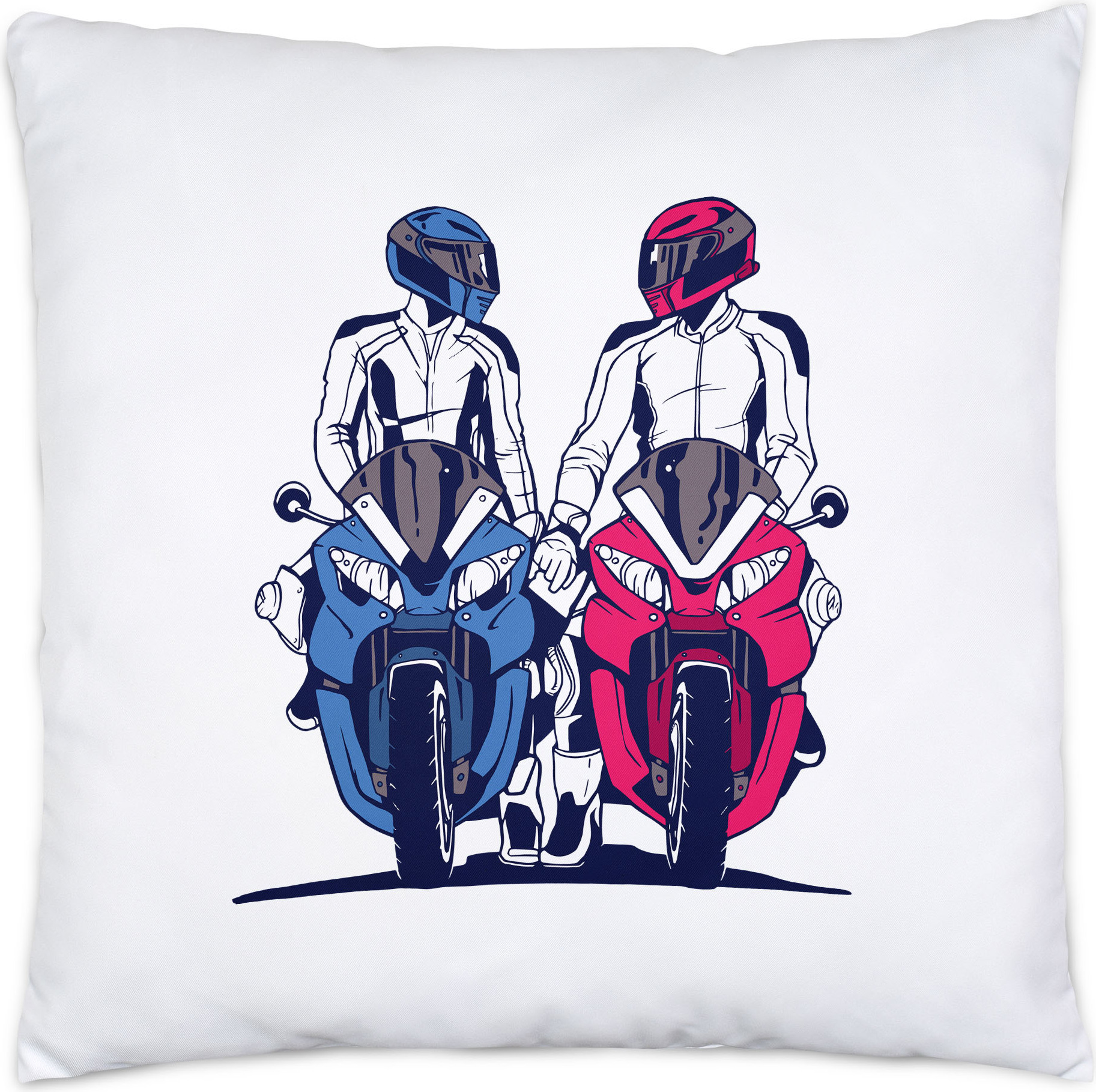 Hey!Print Motorrad Motiv Kissen Motorradfahrer Moped Motorradfahrerin Motorradtour Biker Ride Riding Pärchen Speed HP-1299-K