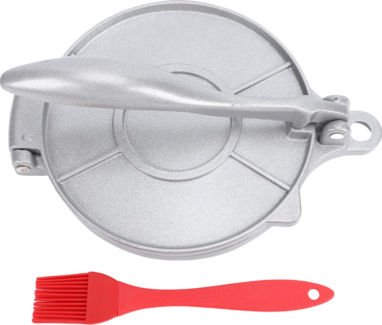Gistuch Manuelle Teigpresse, Aluminiumlegierung, Hand-Tortilla-Knödel-Wrapper-Presswerkzeug, Silber