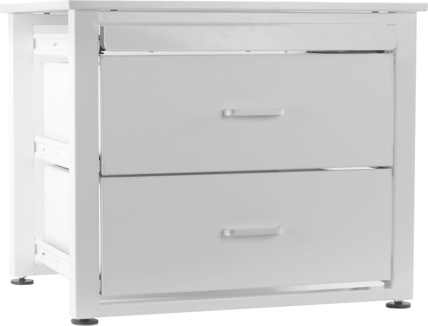 Waschmaschinen-Untergestell Wim, verstellbar, 2 Holzschubladen