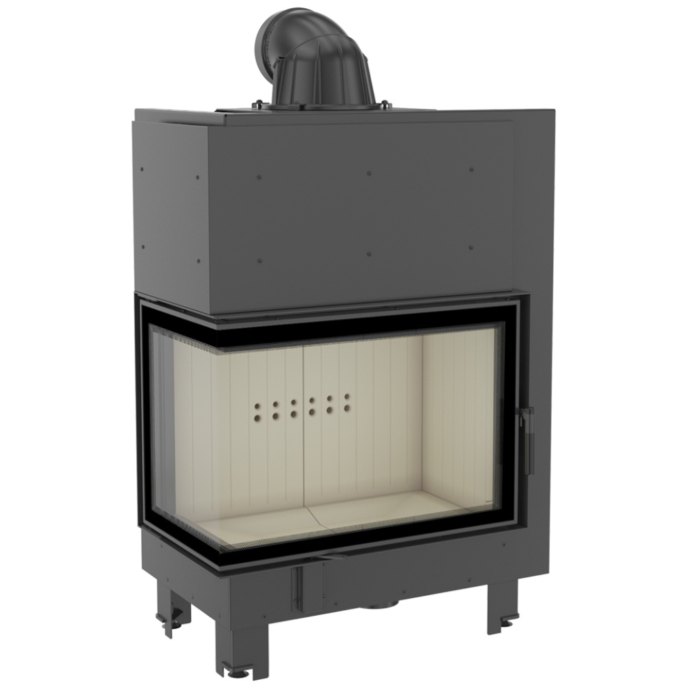 Oceľový krb MBA vľavo, 17 kW Ø 200 ohýbané sklo